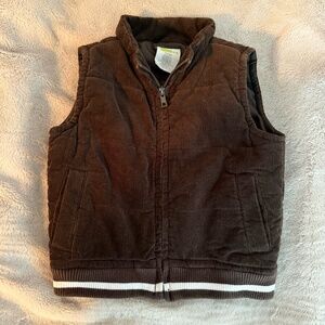 brown corduroy puffer vest